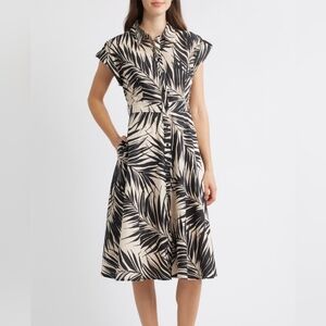 Vince Camuto Cotton Poplin Midi Shirtdress Fern Size 8